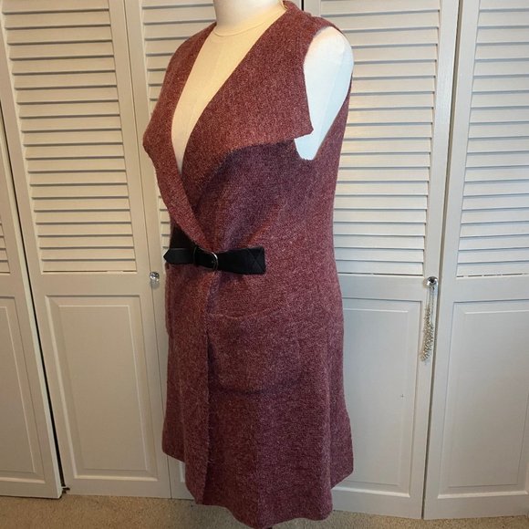 SOFT SURROUNDINGS LONG LINE BELTED CARDIGAN VEST - Picture 3 of 6
